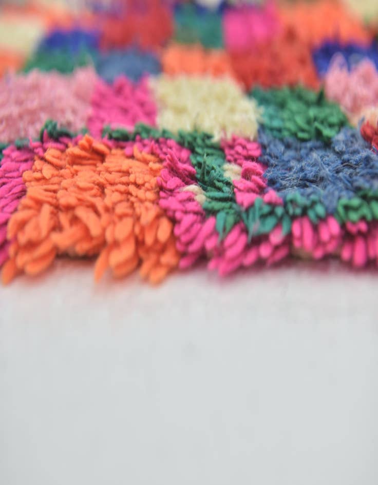 Detail image of  3' 8 x 8'  Hand Knotted Moroccan Wool Runner Rug