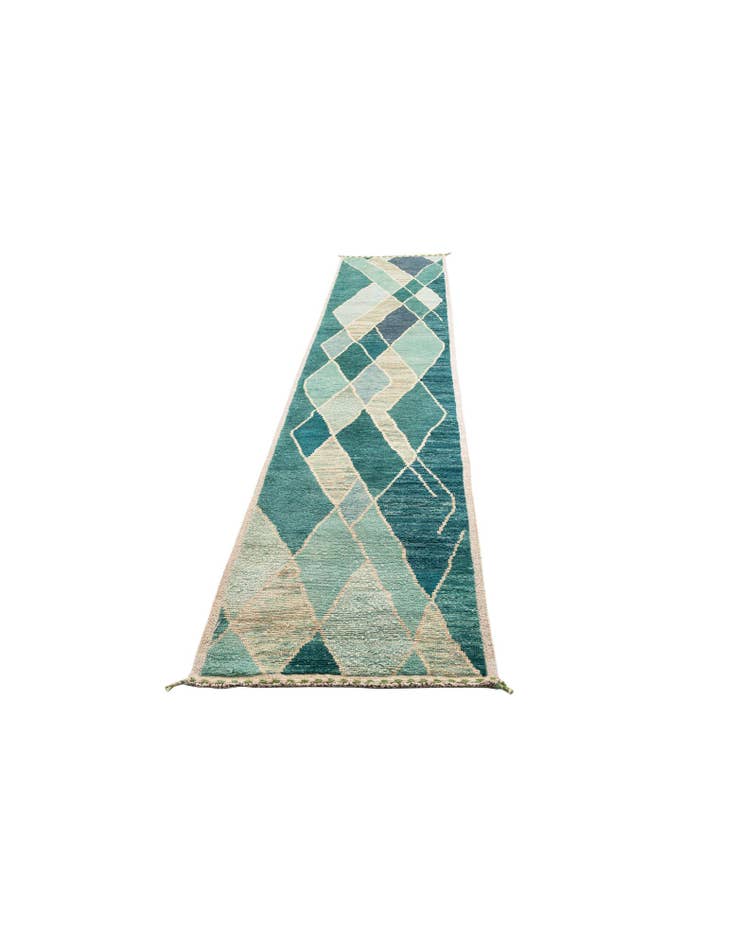 Detail image of  3' x 13' 9  Hand Knotted Moroccan Wool Runner Rug