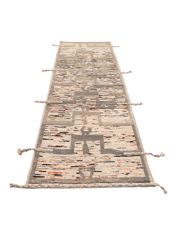 Detail image of  2' 10 x 10' 1  Hand Knotted Moroccan Wool Runner Rug