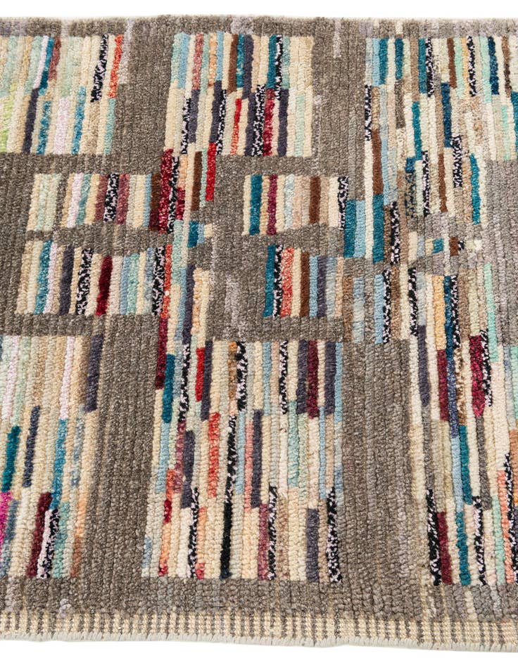 Detail image of  3' x 8'  Hand Knotted Moroccan Wool Runner Rug
