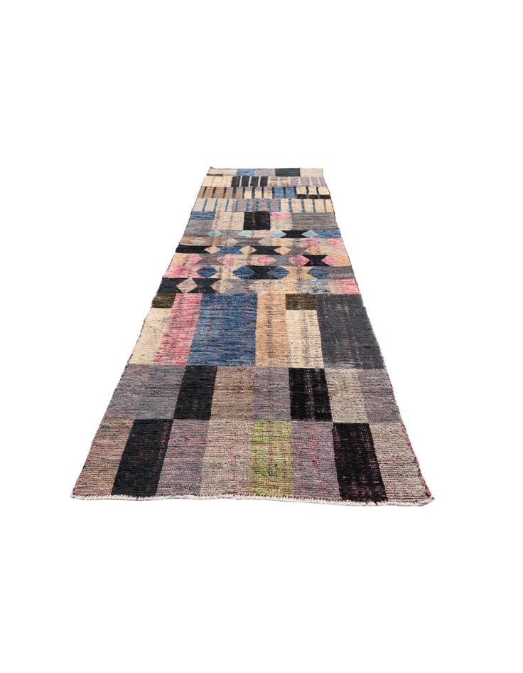 Detail image of  3' 10 x 11' 9  Hand Knotted Moroccan Wool Runner Rug