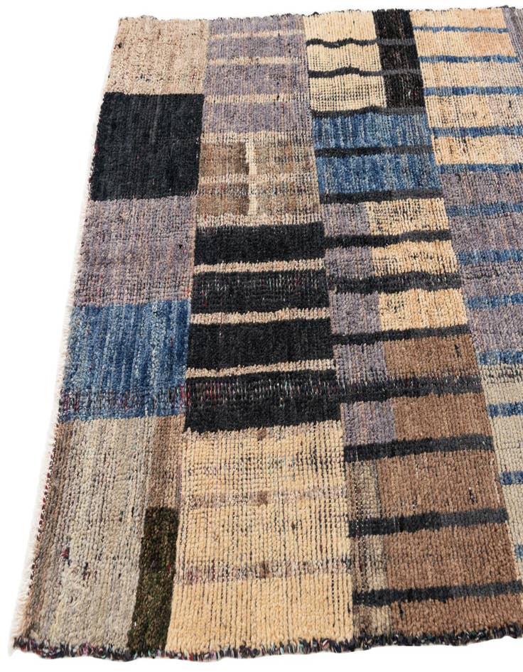 Detail image of  3' 10 x 11' 9  Hand Knotted Moroccan Wool Runner Rug