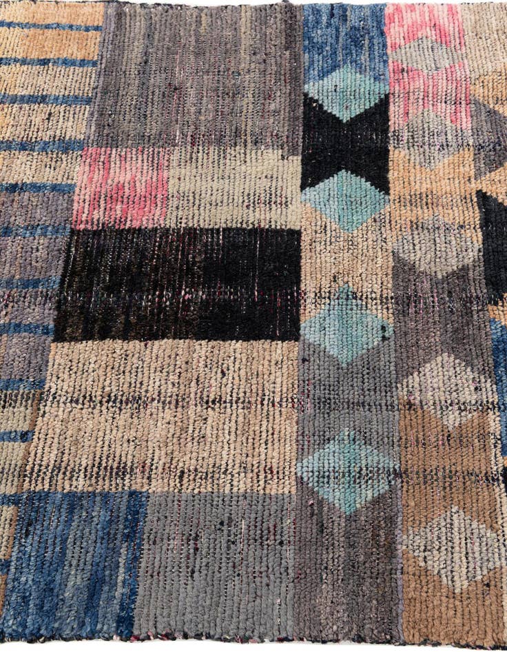 Detail image of  3' 10 x 11' 9  Hand Knotted Moroccan Wool Runner Rug