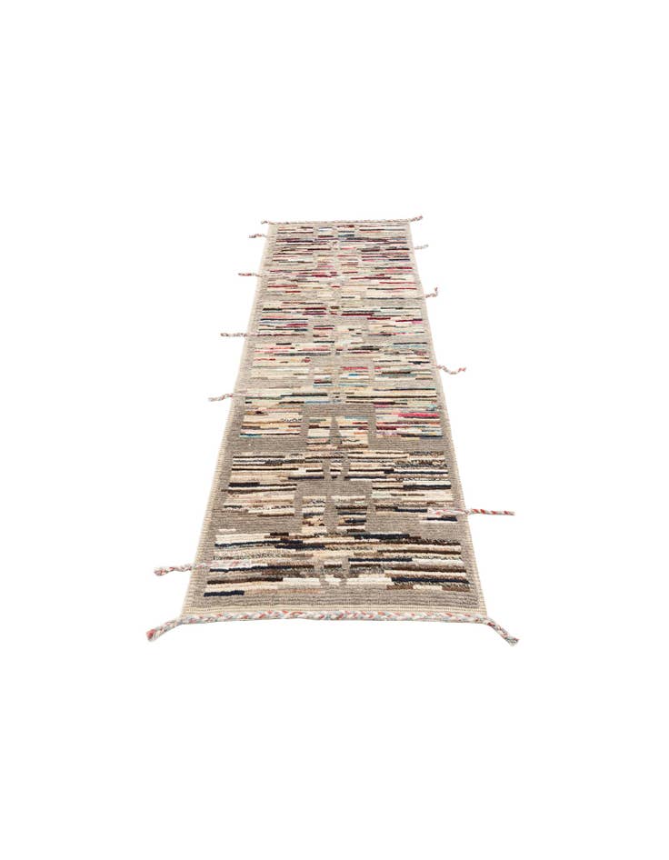 Detail image of  2' 10 x 8' 2  Hand Knotted Moroccan Runner Rug