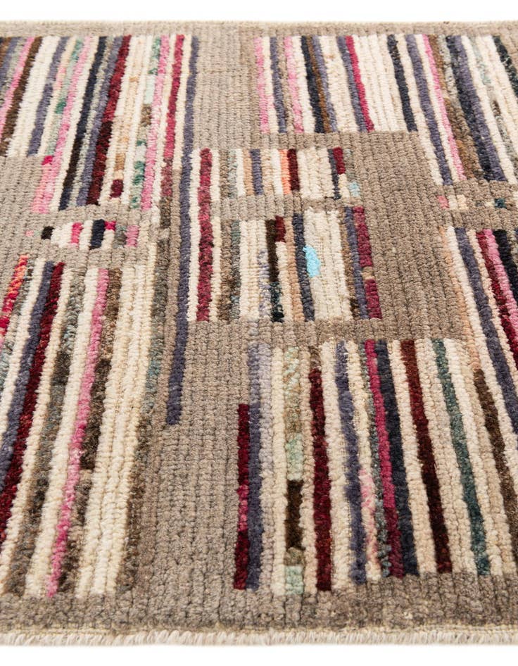 Detail image of  2' 10 x 7' 9  Hand Knotted Moroccan Wool Runner Rug