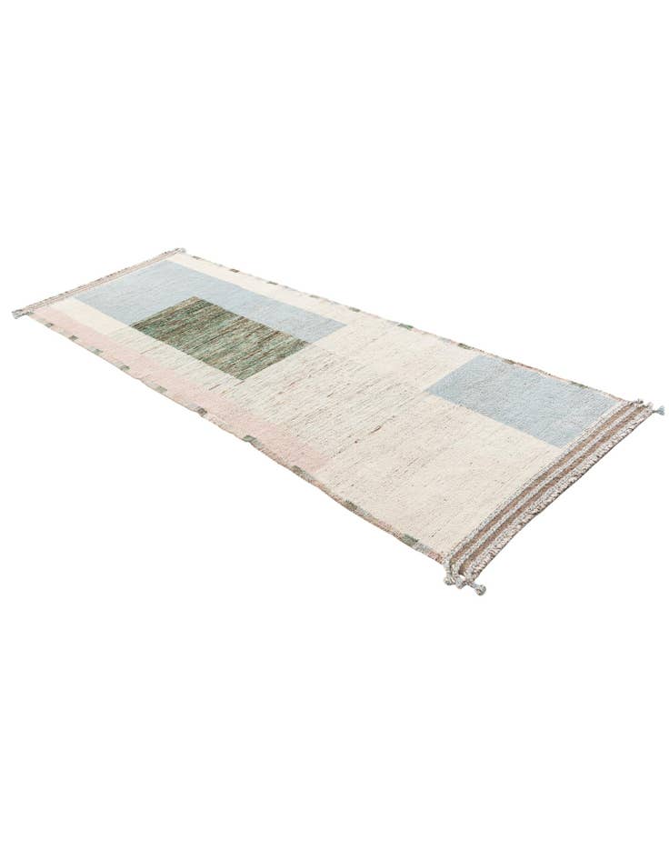 Detail image of  3' 2 x 9' 2  Hand Knotted Moroccan Wool Runner Rug