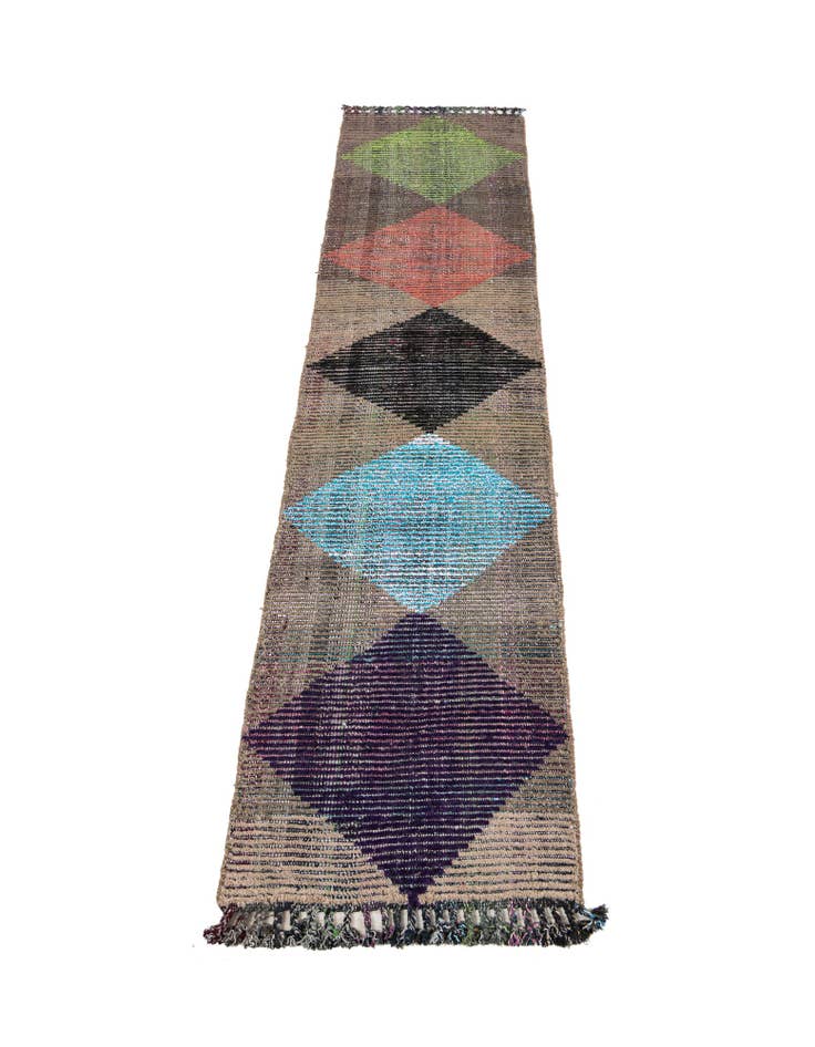 Detail image of  2' 6 x 12'  Hand Knotted Moroccan Wool Runner Rug