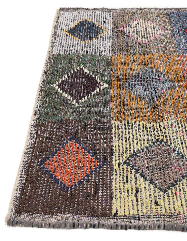 Detail image of  4' 5 x 14' 10  Hand Knotted Moroccan Wool Runner Rug