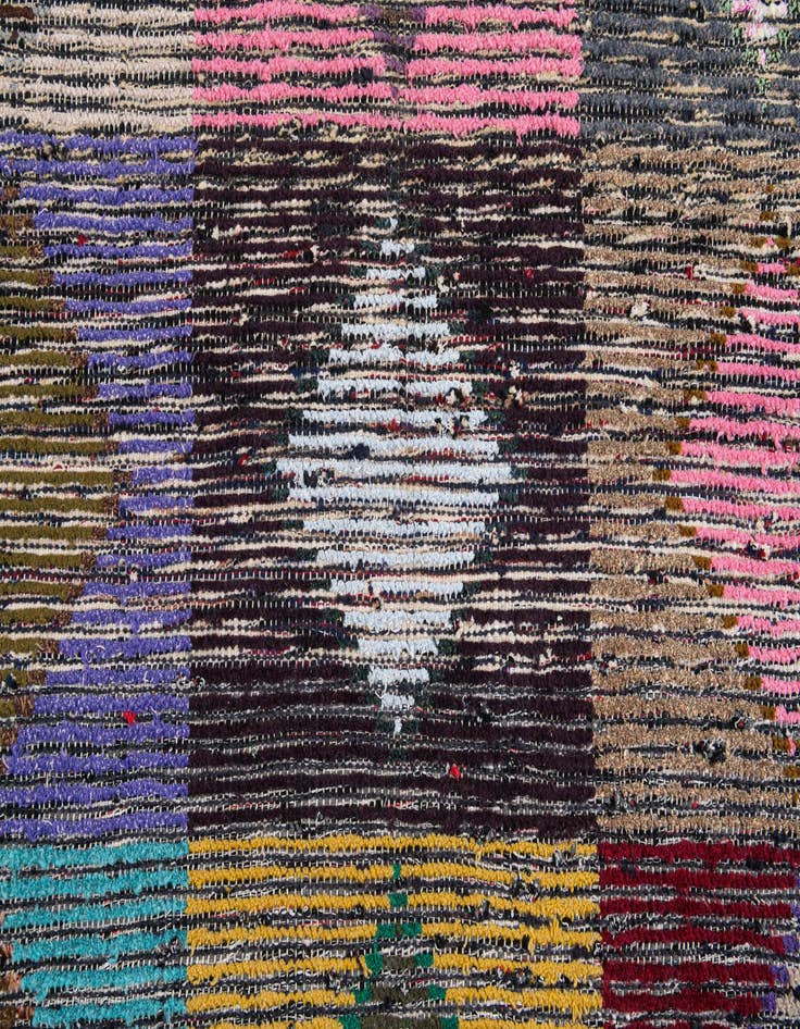Detail image of  4' 7 x 16'  Hand Knotted Moroccan Wool Runner Rug