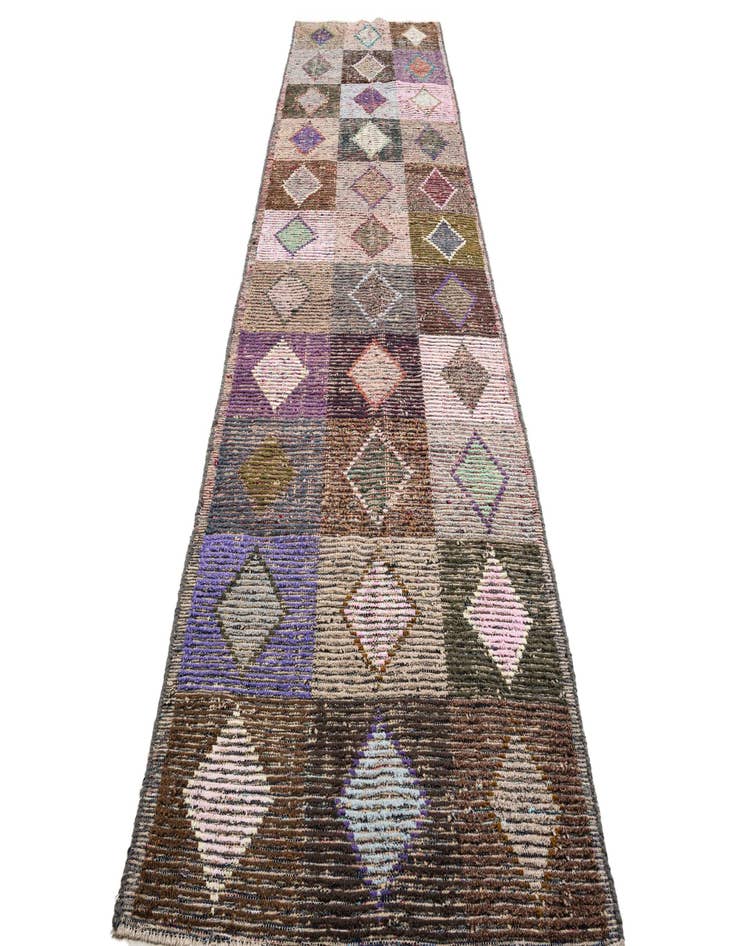 Detail image of  4' 6 x 14' 5  Hand Knotted Moroccan Wool Runner Rug