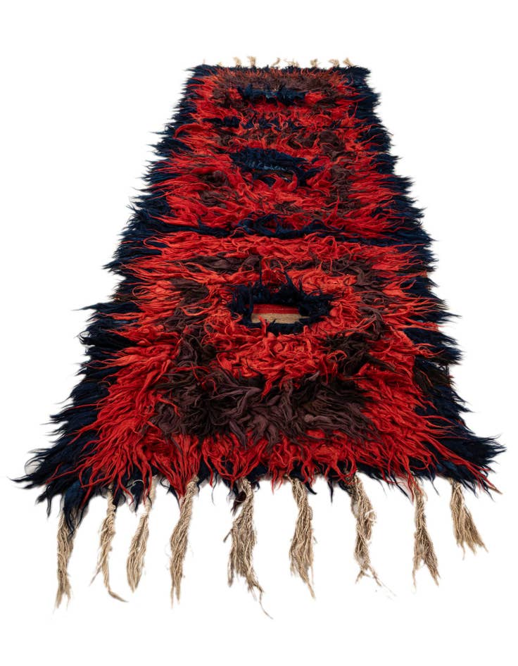 Detail image of  3' 10 x 12' 6  Hand Knotted Moroccan Wool Runner Rug