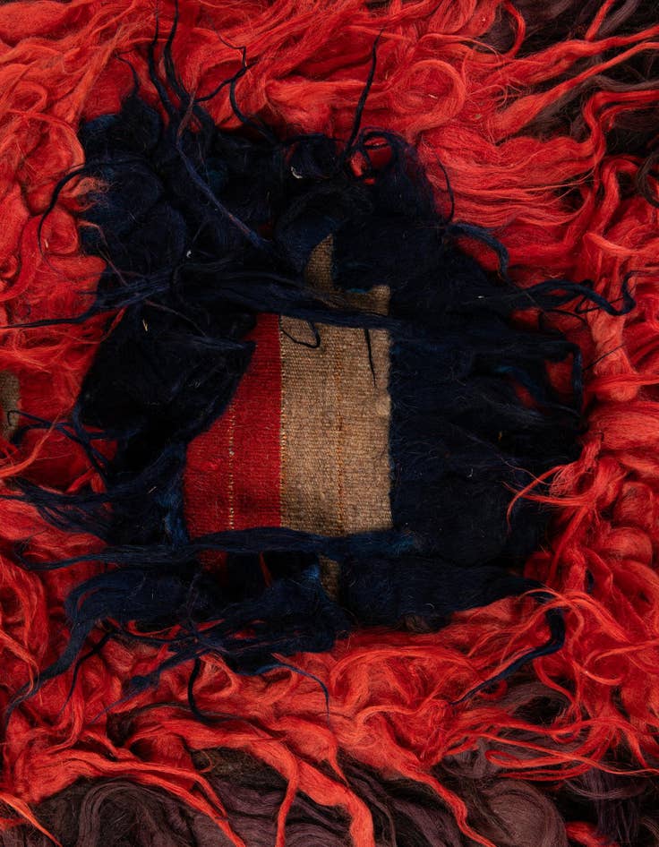 Detail image of  3' 10 x 12' 6  Hand Knotted Moroccan Wool Runner Rug