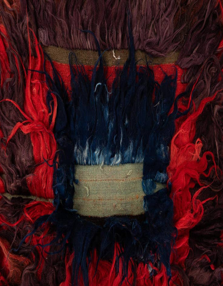 Detail image of  3' 10 x 12' 6  Hand Knotted Moroccan Wool Runner Rug