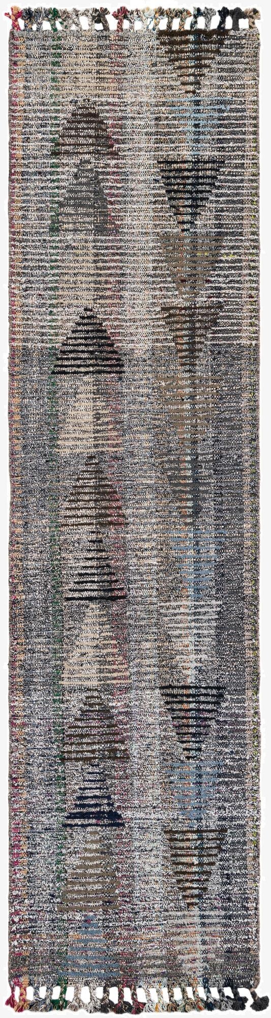  2' 6 x 9' 5  Hand Knotted Moroccan Wool Runner Rug