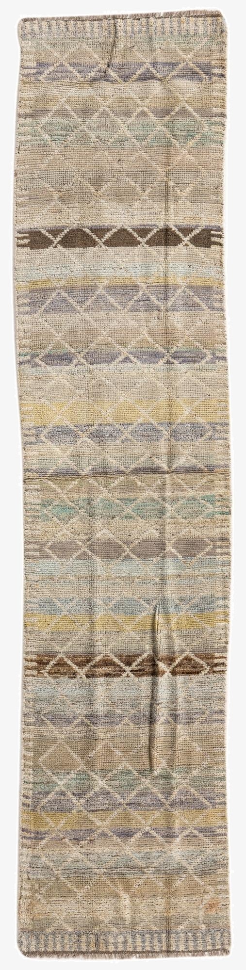  2' 2 x 9' 11  Hand Knotted Moroccan Wool Runner Rug