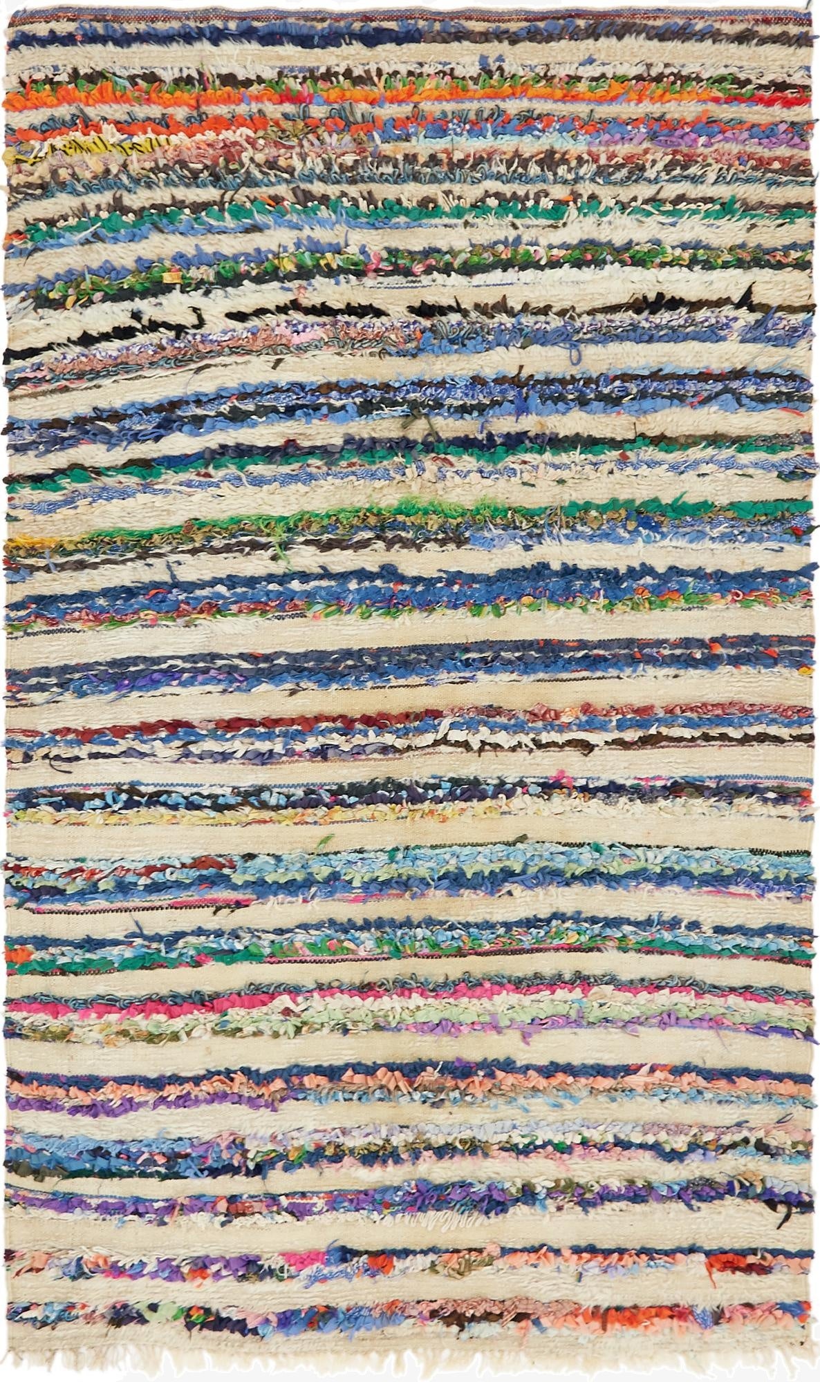  4' 5 x 7' 8  Hand Knotted Moroccan Wool Runner Rug