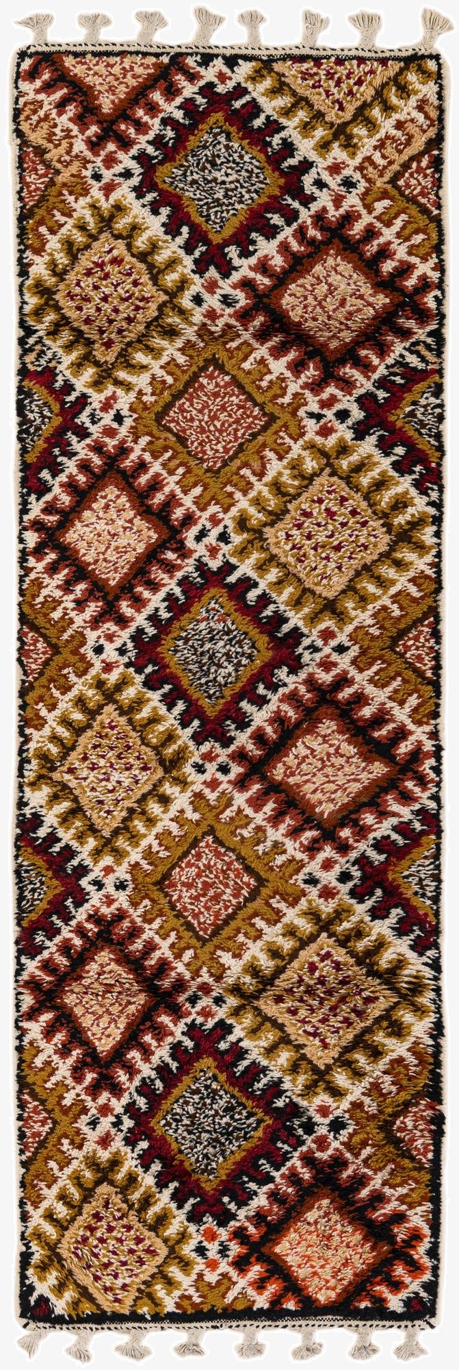  2' 8 x 8' 1  Hand Knotted Moroccan Wool Runner Rug