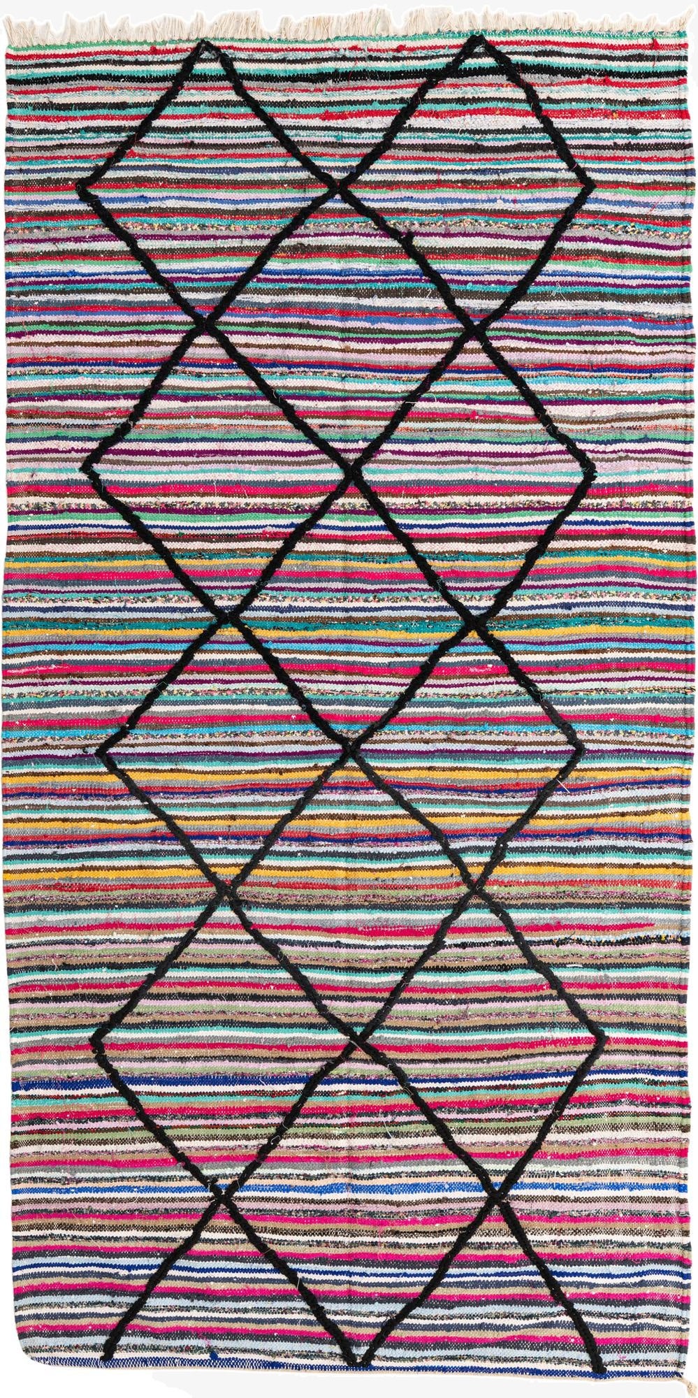  5' x 9' 6  Hand Knotted Moroccan Wool Runner Rug