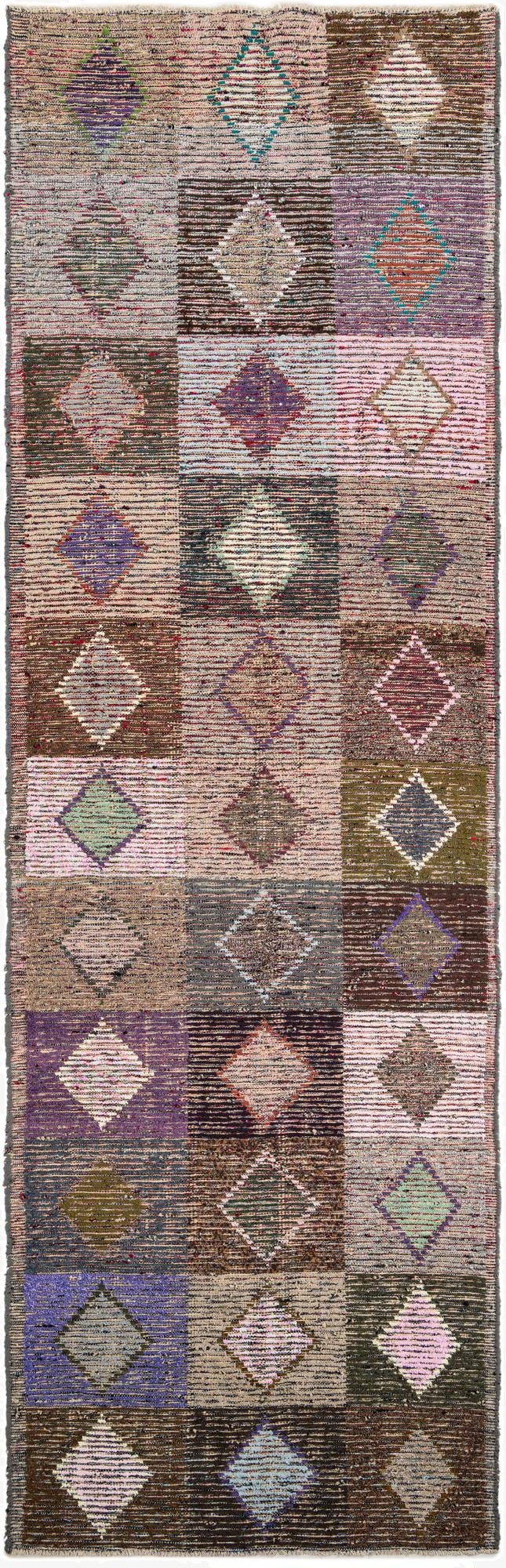  4' 6 x 14' 5  Hand Knotted Moroccan Wool Runner Rug