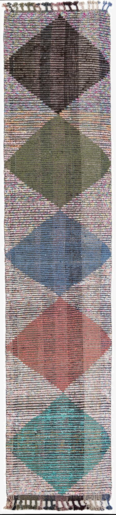  2' 6 x 12' 4  Hand Knotted Moroccan Wool Runner Rug