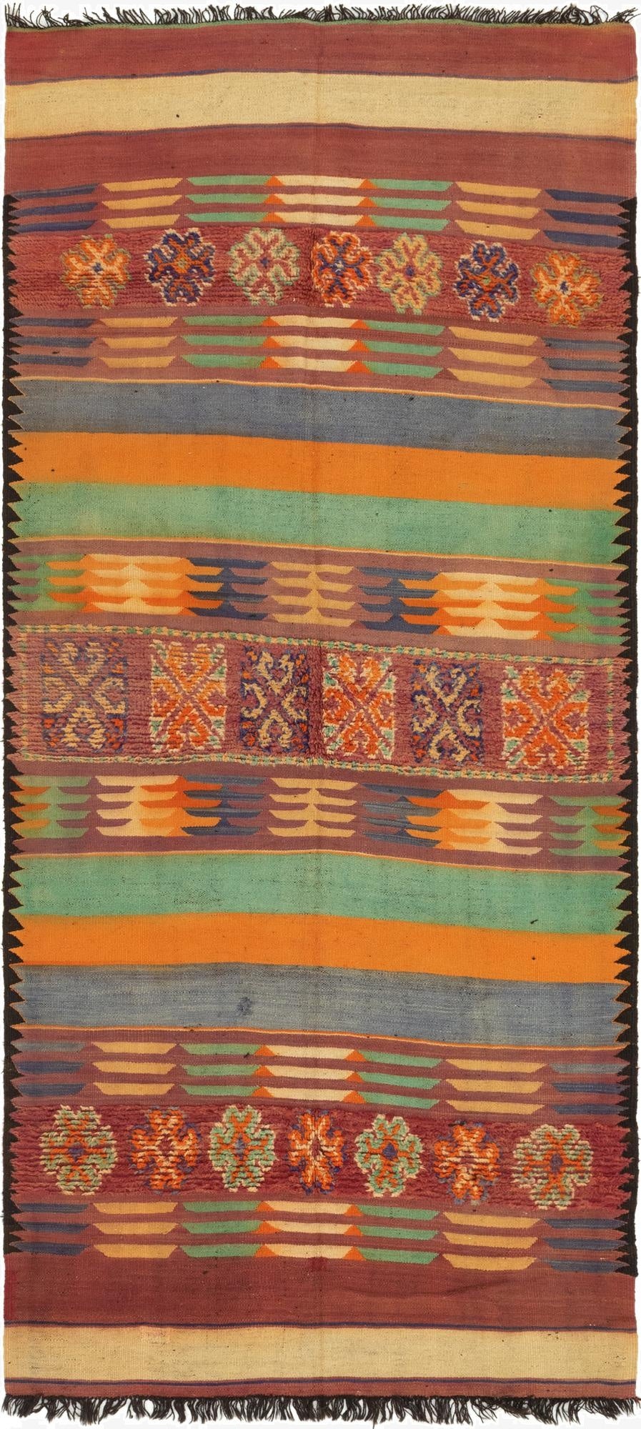  5' 9 x 13'  Hand Knotted Moroccan Wool Runner Rug