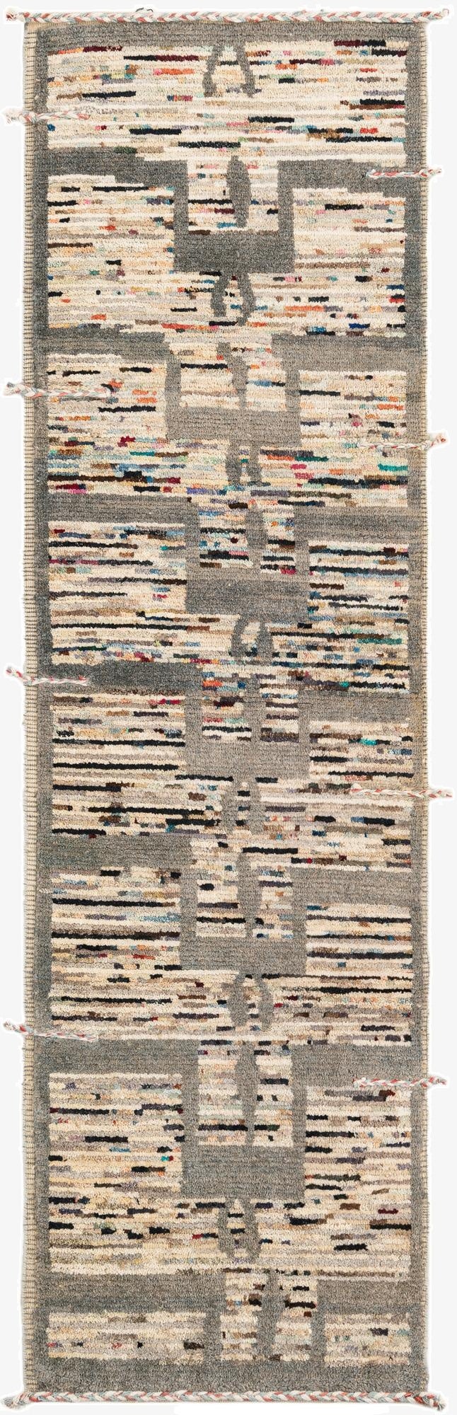  2' 9 x 10'  Hand Knotted Moroccan Wool Runner Rug