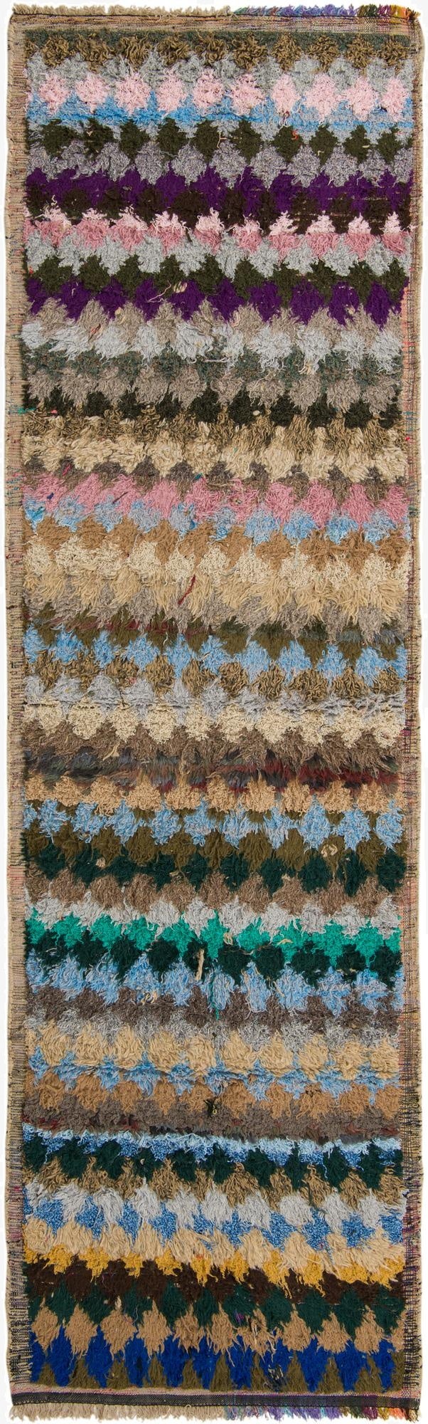  4' 4 x 14' 9  Hand Knotted Moroccan Wool Runner Rug
