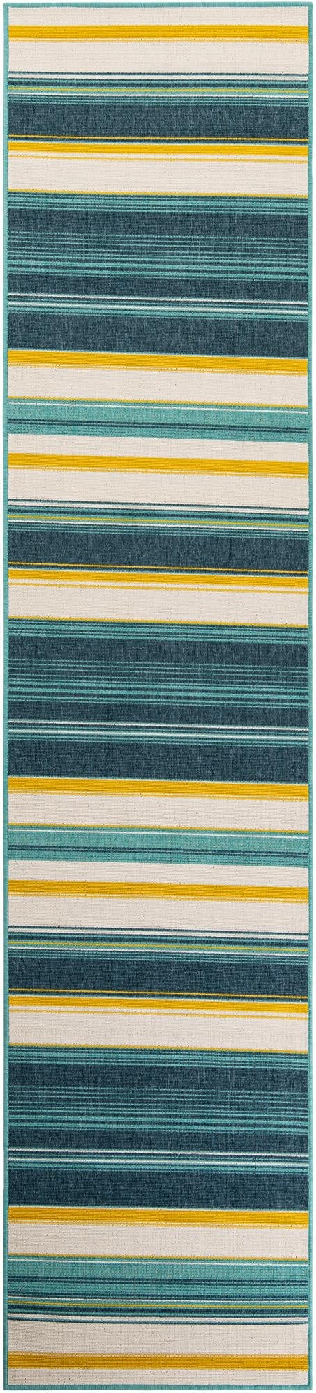  2' 7 x 12'  Washable Border Indoor / Outdoor Runner Rug