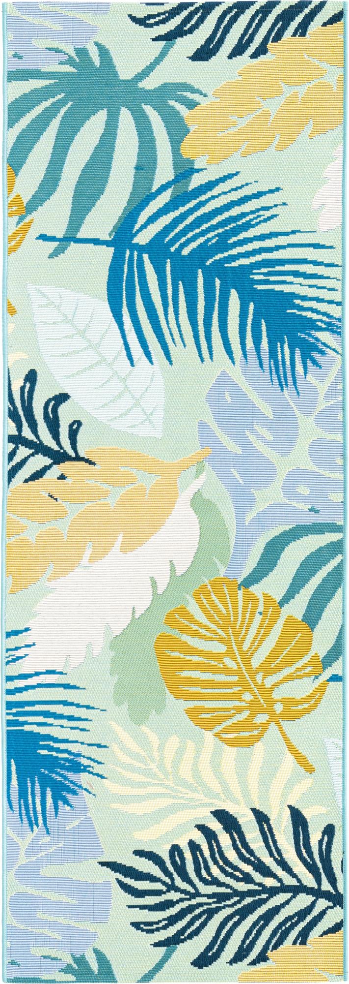  2' x 6'  Washable Botanical Indoor / Outdoor Runner Rug