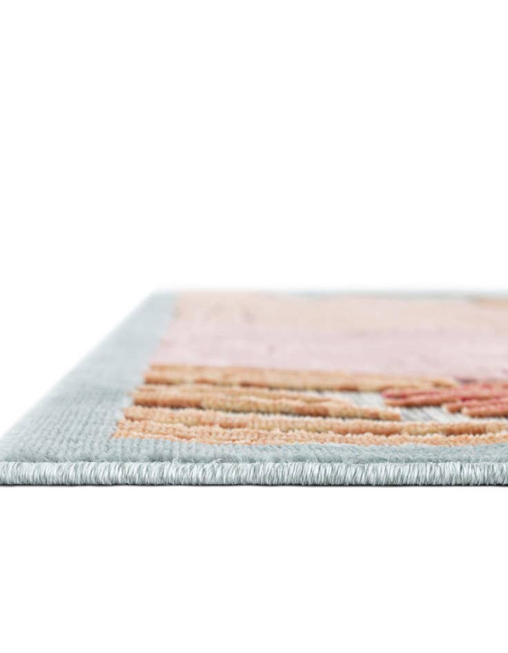 Detail image of  2' 2 x 6'  Washable Botanical Indoor / Outdoor Runner Rug