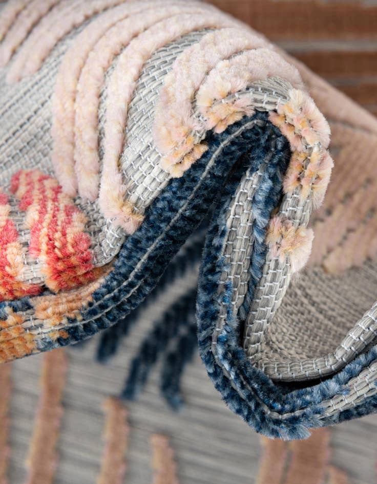 Detail image of  2' 2 x 6'  Washable Botanical Indoor / Outdoor Runner Rug