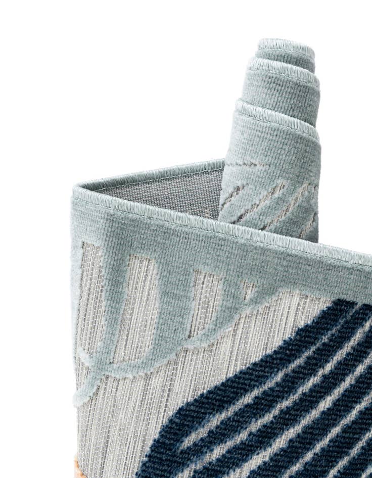 Detail image of  2' 2 x 6'  Washable Botanical Indoor / Outdoor Runner Rug