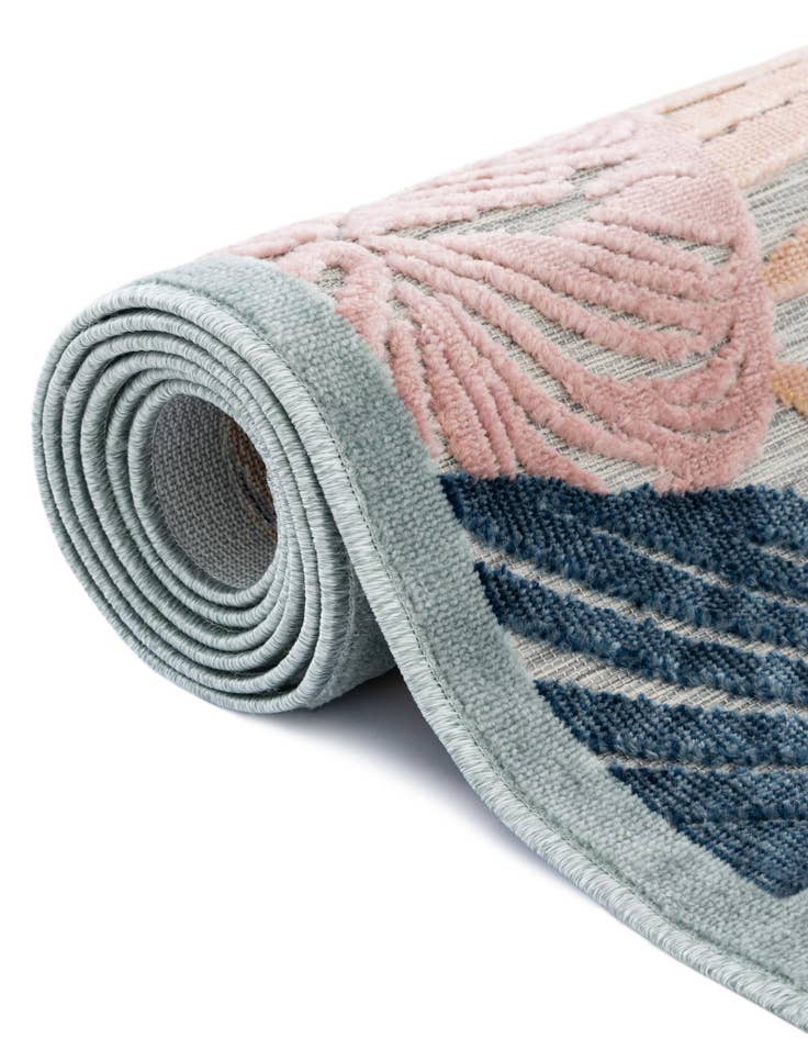 Detail image of  2' 2 x 6'  Washable Botanical Indoor / Outdoor Runner Rug