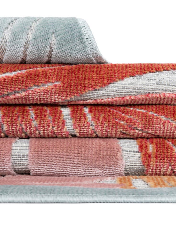 Detail image of  2' 2 x 6'  Washable Botanical Indoor / Outdoor Runner Rug