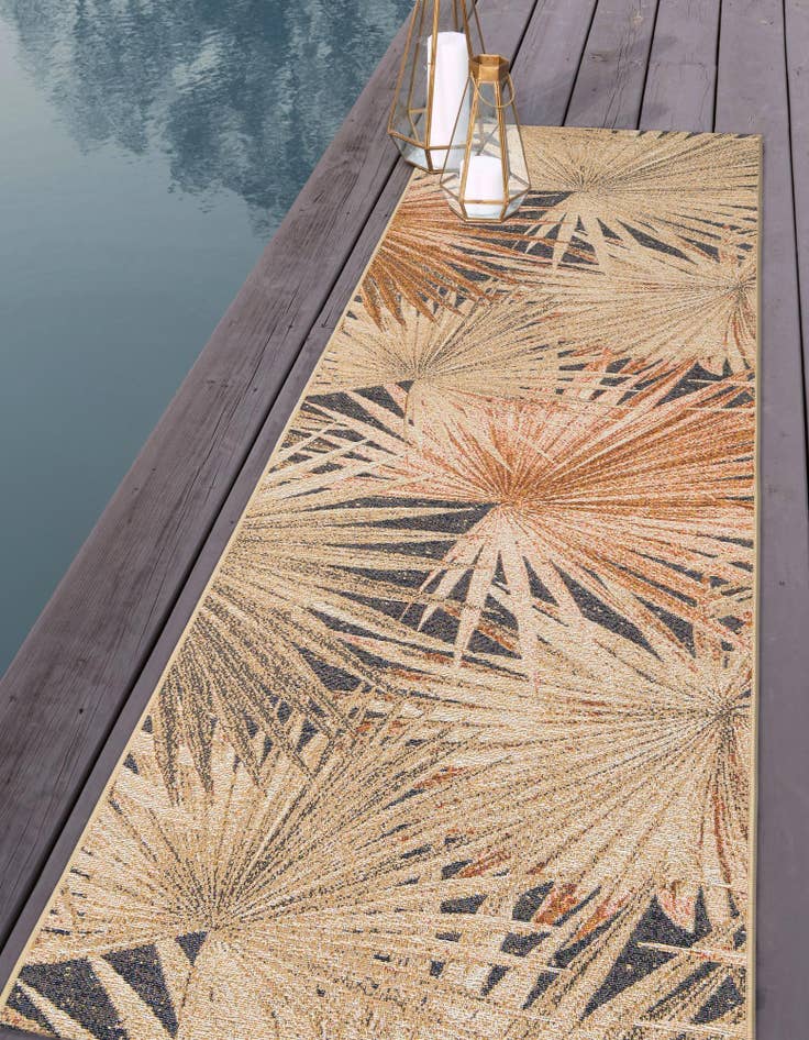 Detail image of  2' x 8'  Washable Botanical Indoor / Outdoor Runner Rug