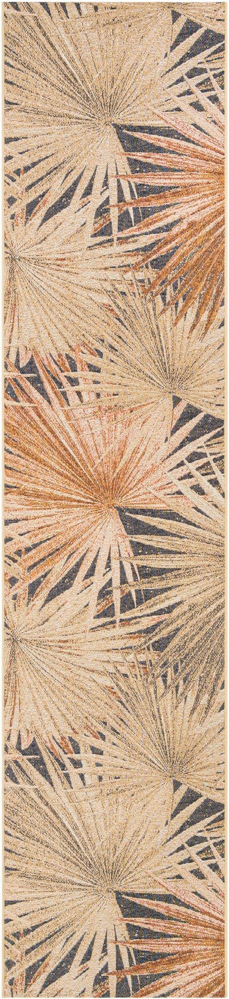  2' 7 x 12'  Washable Botanical Indoor / Outdoor Runner Rug