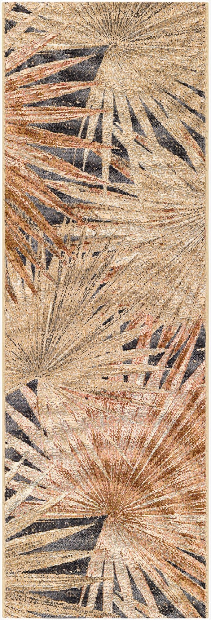  2' x 6'  Washable Botanical Indoor / Outdoor Runner Rug