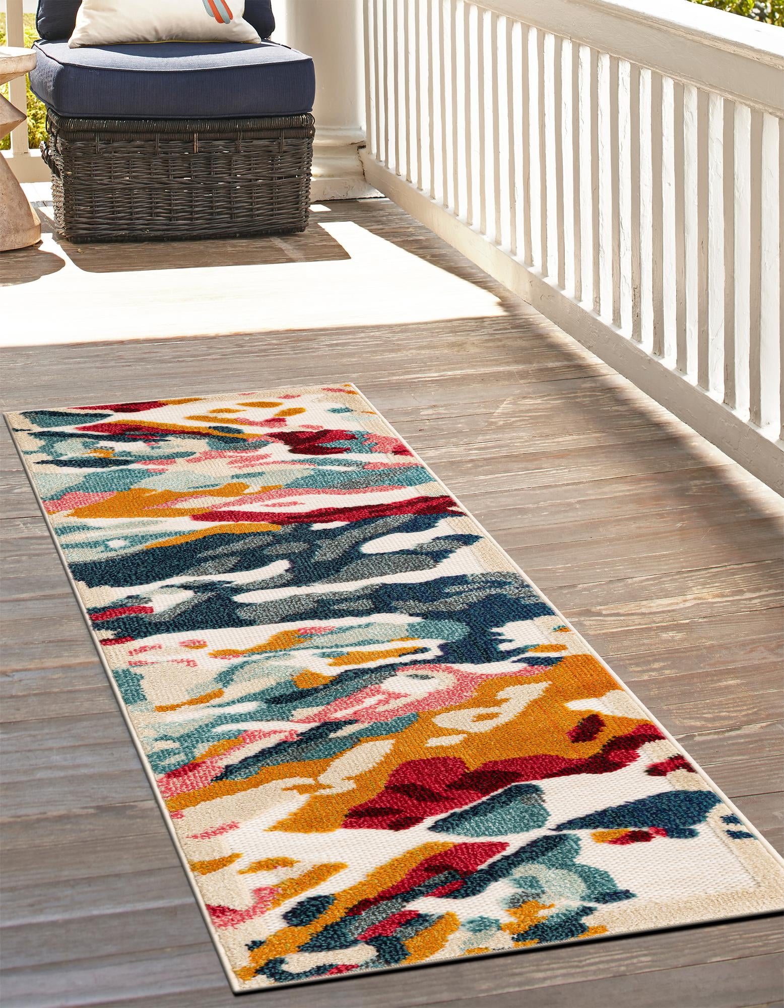 Multicolor 2' 7 x 10' Casablanca Indoor / Outdoor Runner Rug | Rugs.com
