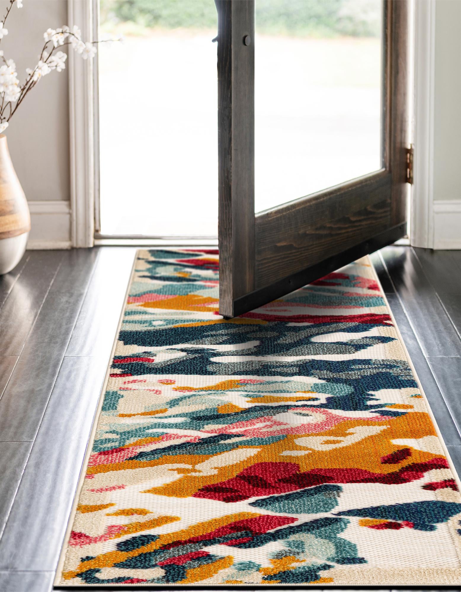 Multicolor 2' x 6' Casablanca Indoor / Outdoor Runner Rug