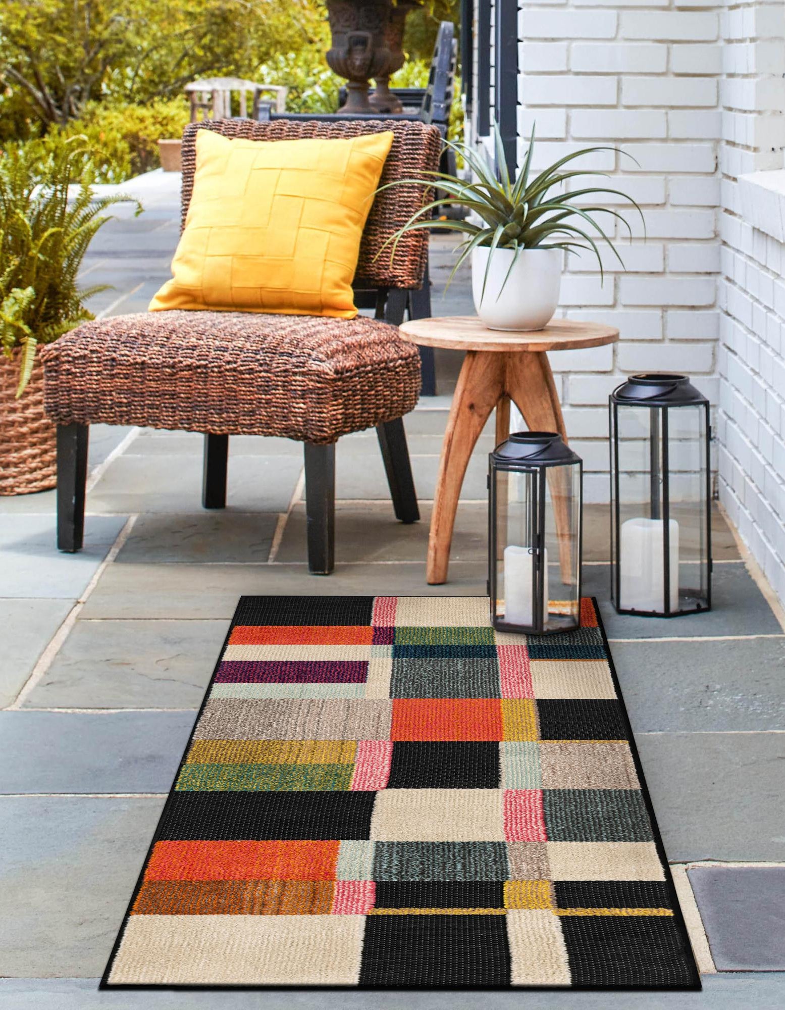 Multicolor 2' 7 x 10' Casablanca Outdoor Runner Rug | Rugs.com