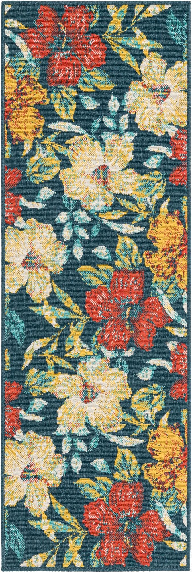  2' x 6'  Washable Coastal Indoor / Outdoor Runner Rug