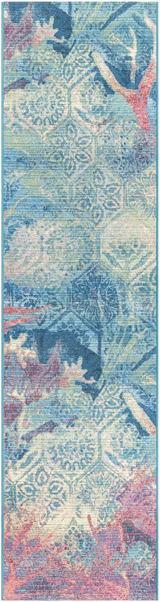  2' x 8'  Washable Coastal Indoor / Outdoor Runner Rug