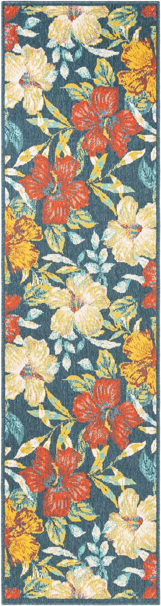  2' 7 x 10'  Washable Coastal Indoor / Outdoor Runner Rug