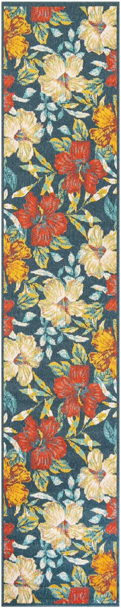  2' 7 x 13'  Washable Coastal Indoor / Outdoor Runner Rug