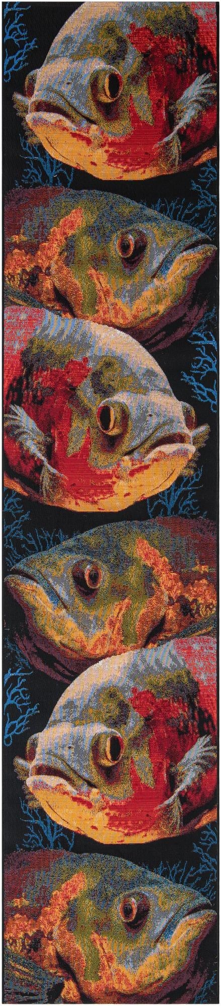  2' 7 x 12'  Washable Coastal Indoor / Outdoor Runner Rug