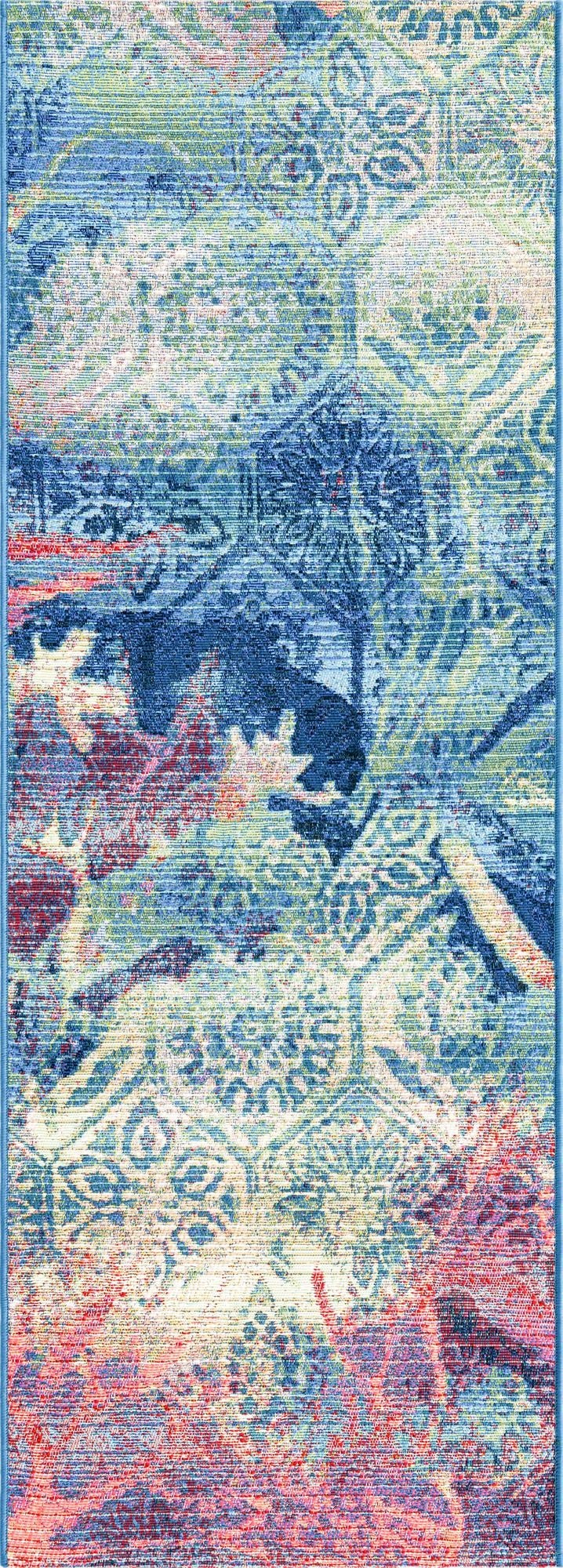  2' x 6'  Washable Coastal Indoor / Outdoor Runner Rug