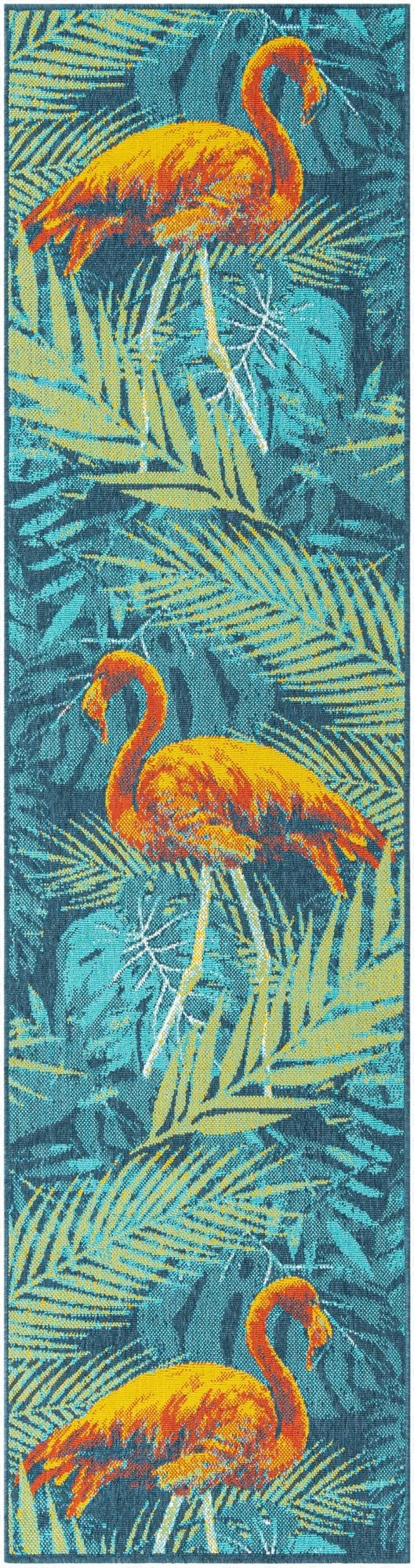  2' 7 x 10'  Washable Coastal Indoor / Outdoor Runner Rug