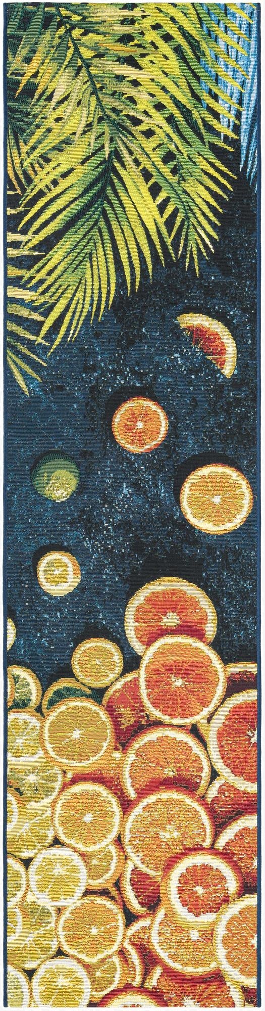  2' x 8'  Washable Coastal Indoor / Outdoor Runner Rug