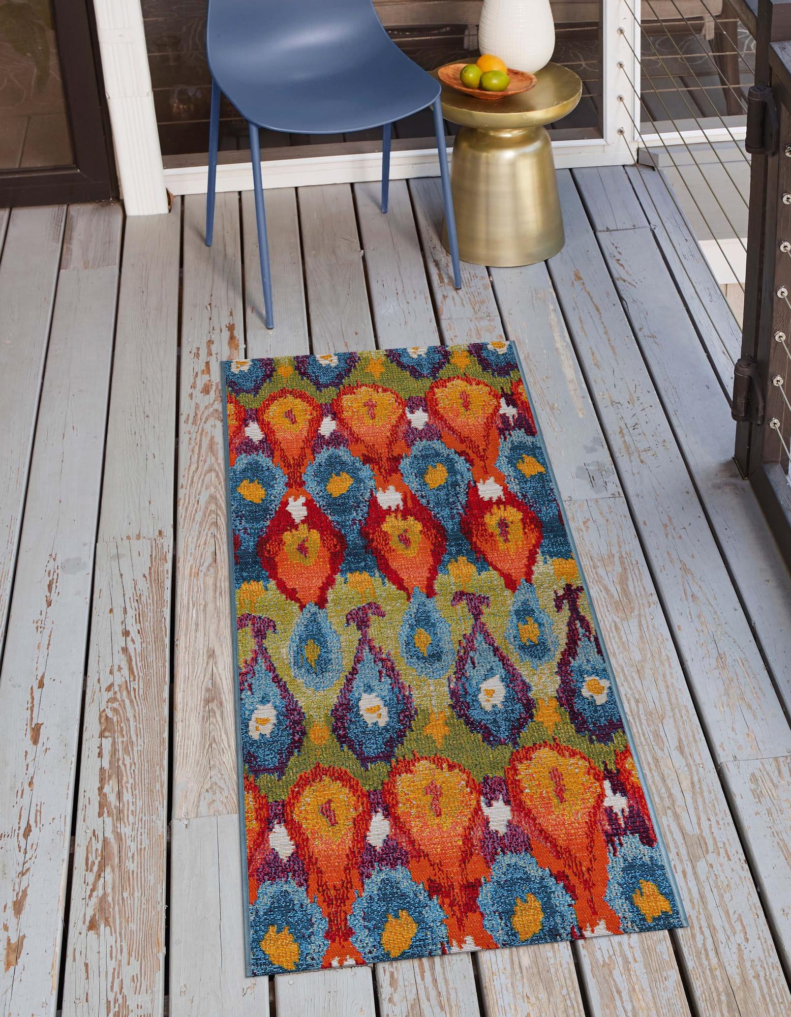 Multicolor 2' 7 x 7' Modern Indoor / Outdoor Runner Rug | Rugs.com