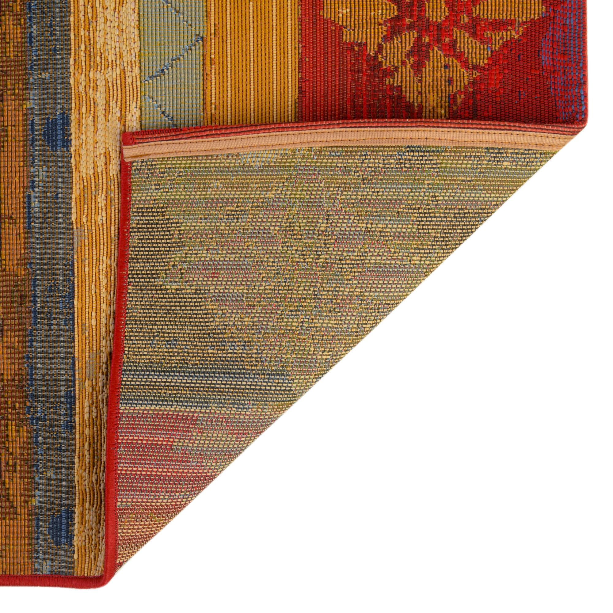 Multicolor 2' x 6' Modern Indoor / Outdoor Runner Rug | Rugs.com